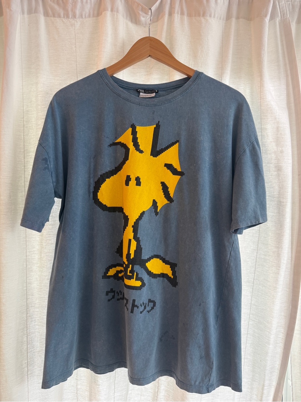 Zara Peanuts Crew Neck Tee - Dusty Blue